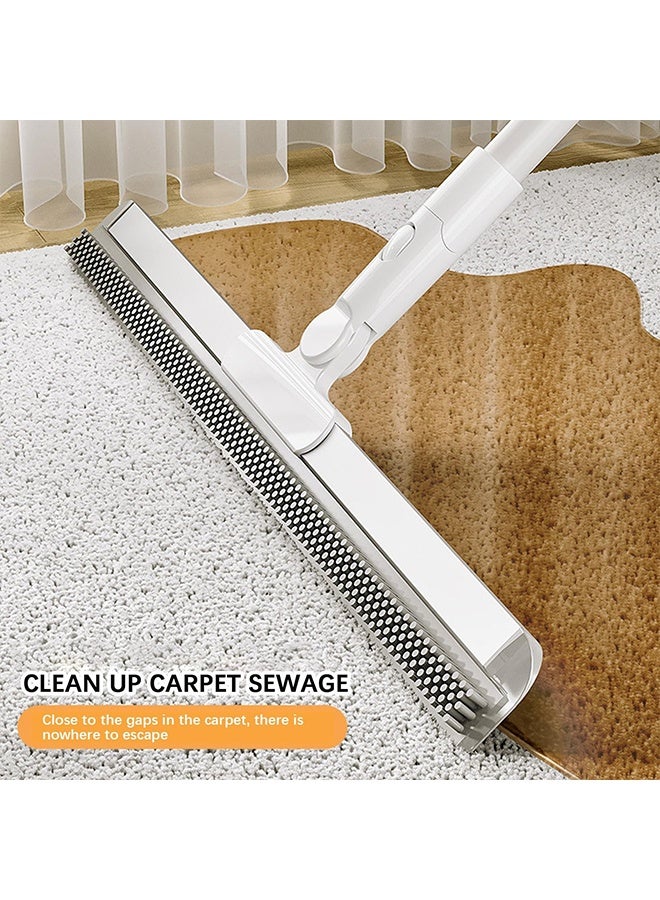 Silicone Floor Squeegee, Multifunction Magic Broom, Water Scraper Cleaning Brush, Extended Indoor Broom Detachable Floor Scrubber Steam Mop, 3-in-1 Sweeper Removing Dust Liquid Hair (35cm) - Image 2